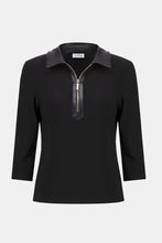 Load image into Gallery viewer, Silky Knit Leatherette Fitted Top