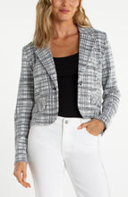 Load image into Gallery viewer, Cropped Blazer Black & White Check