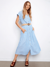Load image into Gallery viewer, Striped Linen Blend Maxi Dress
