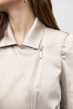 Load image into Gallery viewer, Satin Motto Style Jacket with zippers
