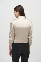 Load image into Gallery viewer, Satin Motto Style Jacket with zippers
