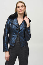 Load image into Gallery viewer, Foiled Suede Jacket with Faux Removable Fur
