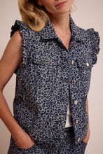 Load image into Gallery viewer, Leopard Denim Vest
