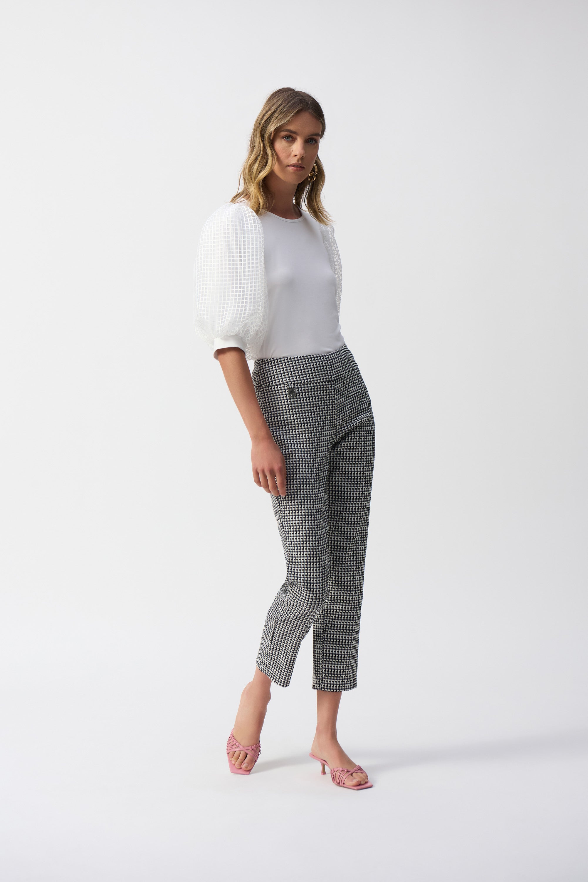 【COLOR iN ID】Side pinch frill pants codcm Womens Gingham Pants Wide Leg Lounge Pants Y2k Plaid
