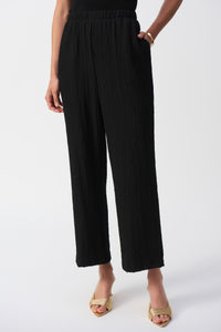 Seersucker Wide Leg Pull-On Pants