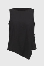 Load image into Gallery viewer, Seersucker Asymmetrical Sleeveless Top
