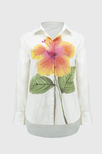 Embroidered Flower Cotton Shirt