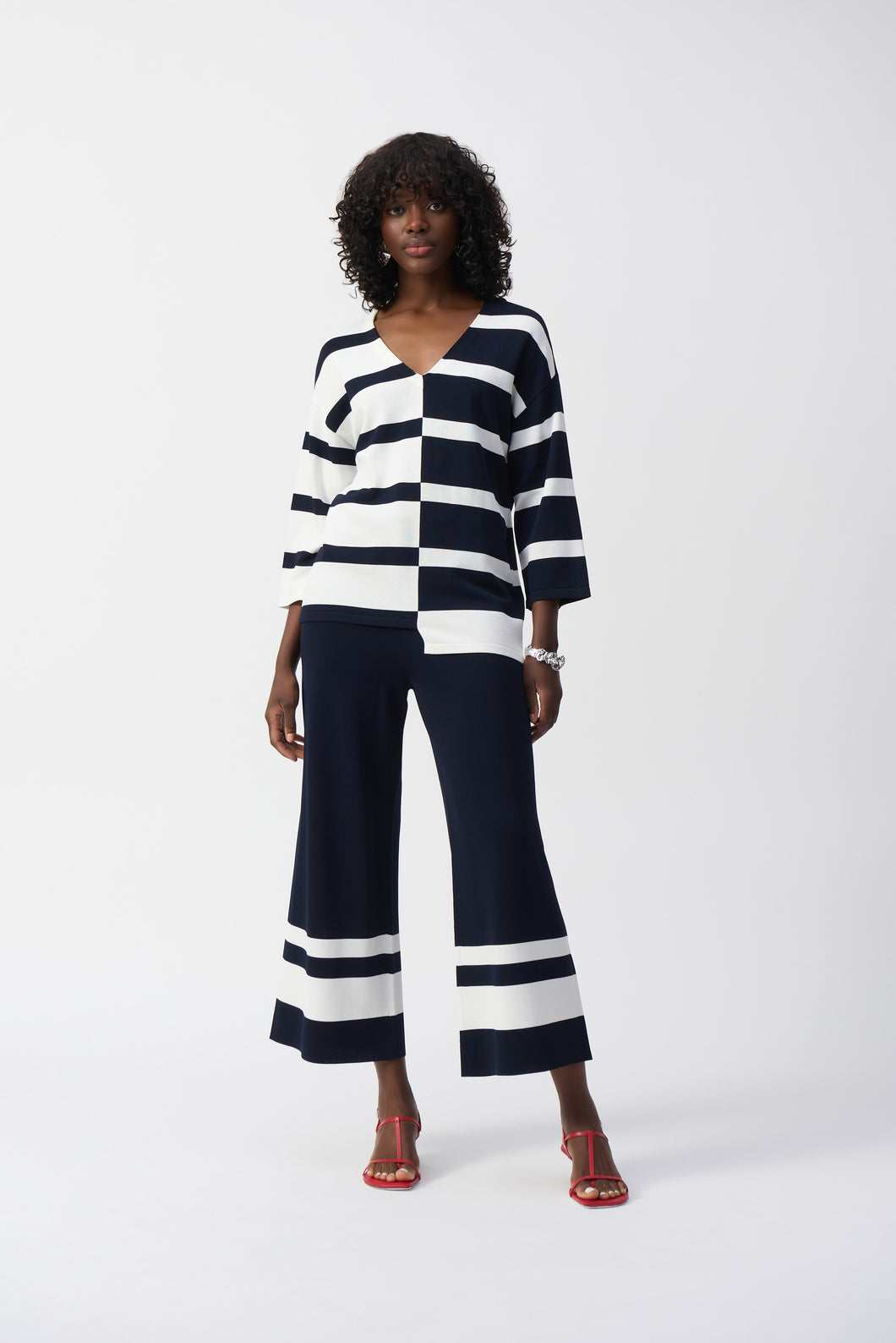 Stripe Sweater Knit Culotte