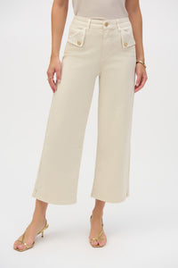 Greige Stretch Culotte Jeans