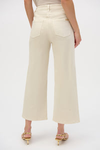 Greige Stretch Culotte Jeans