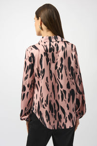 Satin Animal Print Blouse