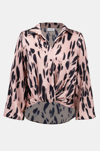Satin Animal Print Blouse