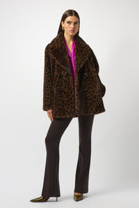 Faux Fur Leopard Print Coat