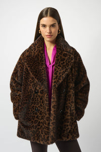 Faux Fur Leopard Print Coat