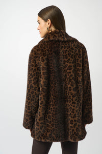 Faux Fur Leopard Print Coat