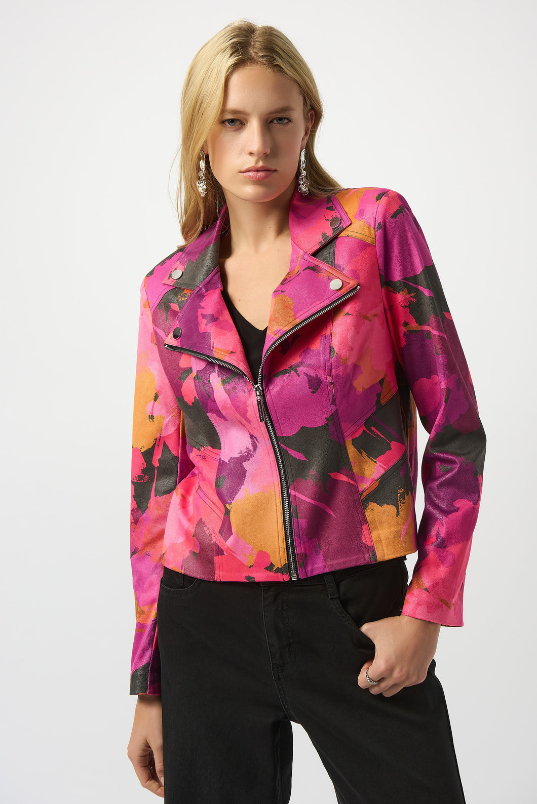 Faux Suede Abstract Jacket