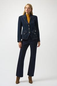 Stretch Denim Fitted Blazer
