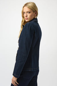 Stretch Denim Fitted Blazer