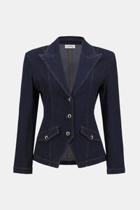 Stretch Denim Fitted Blazer
