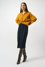 Load image into Gallery viewer, Stretch Denim Paneled Pencil Skirt
