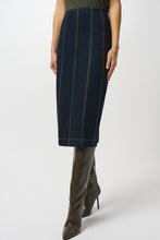 Load image into Gallery viewer, Stretch Denim Paneled Pencil Skirt

