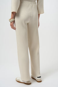 Pleated Scuba Crepe Wide-Leg Pants