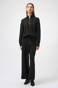 Sweater Knit Wide Leg Pull On Pant