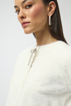 Load image into Gallery viewer, Feather Yarn Cardigan with Rhinestone Bow
