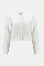 Load image into Gallery viewer, Feather Yarn Cardigan with Rhinestone Bow
