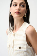 Load image into Gallery viewer, Bouclé Fitted Vest With Gold Buttons
