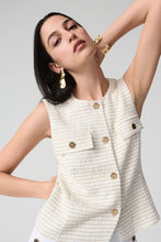 Load image into Gallery viewer, Bouclé Fitted Vest With Gold Buttons
