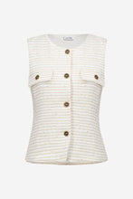 Load image into Gallery viewer, Bouclé Fitted Vest With Gold Buttons
