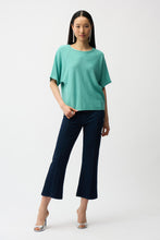 Load image into Gallery viewer, Knit Denim Cropped Flared Pant
