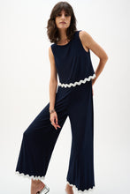 Load image into Gallery viewer, Silky Knit Culotte Jumpsuit With Contrast Trim
