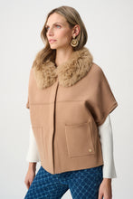 Load image into Gallery viewer, Sweater Knit Jacket With Detachable Faux Fur Collar
