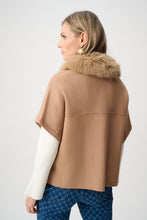 Load image into Gallery viewer, Sweater Knit Jacket With Detachable Faux Fur Collar
