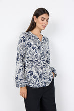 Load image into Gallery viewer, Navy &amp; White  Blouse
