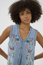 Load image into Gallery viewer, Denim Embroidered Vest
