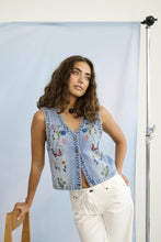 Load image into Gallery viewer, Denim Embroidered Vest
