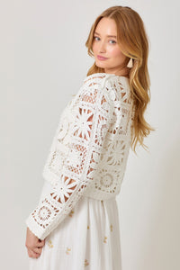 Crocheted Button Up Cardigan