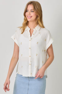 Washed Embroidery Top