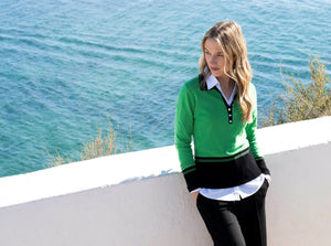 Kelly Green V Neck Sweater