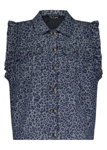 Leopard Denim Vest