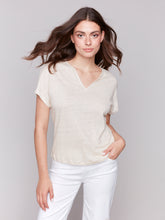 Load image into Gallery viewer, Split Neck Short Sleeved Top
