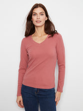Load image into Gallery viewer, Tencel V Neck Long Sleeved Top
