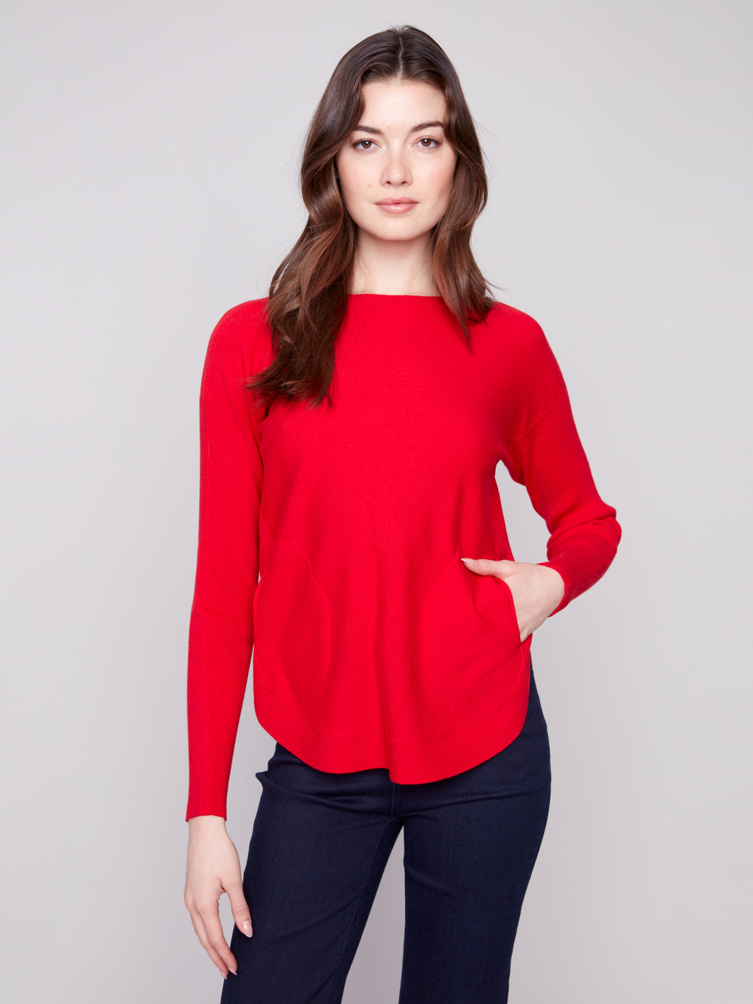 Sweater with lace up detail