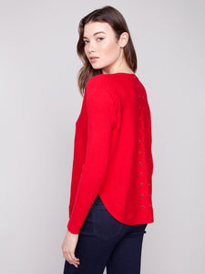 Sweater with lace up detail