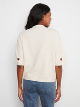 Load image into Gallery viewer, Embroidered Heart Knit Sweater - Heather Oat
