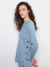 Load image into Gallery viewer, Side Button Sweater- Azure
