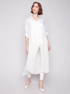 3/4 Roll Up Sleeve Button Dress